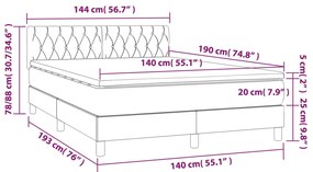Cama com molas/colchão 140x190 cm tecido cinzento-escuro