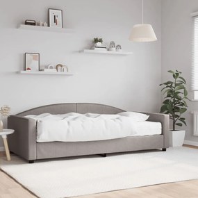 vidaXL Sofá-cama com colchão 100x200 cm tecido cinzento-acastanhado