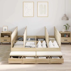 Cama com Arrumação Sonoma Carvalho 160x200 cm