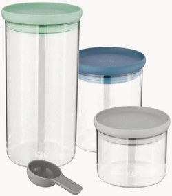 Recipientes com colher de medição Leo, conjunto de 4