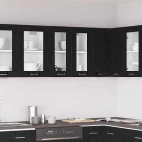 vidaXL Cabide de Vidro Suspenso em Carvalho Preto - 60x31x60 cm, Feito de Madeira Derivada