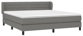 Cama com molas/colchão 160x200 cm tecido cinzento-escuro