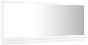 Espelho de casa de banho derivados de madeira branco brilhante