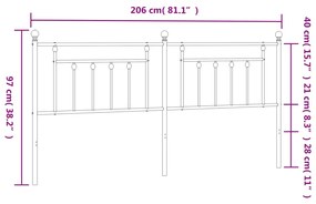 Cabeceira de cama 200 cm metal branco