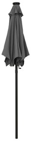 Guarda-sol de jardim c/ luzes LED 200x211 cm alumínio antracite
