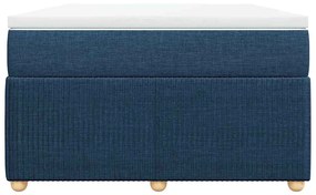 Cama boxspring com colchão 120x190 cm tecido azul