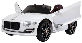 HOMCOM Carro elétrico infantil com licencia de Bentley GT para crianças acima de 3 anos com controle remoto 2 velocidades com faróis musica 108x60x43 cm Branco