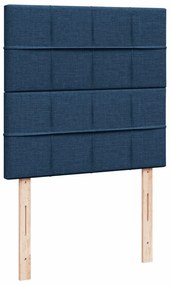 Cama com molas/colchão 80x200 cm tecido azul