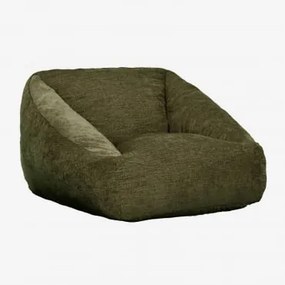 Puff Poltrona Estofada Thiago ↔︎ 110 Cm & Chenille Verde Sálvia - Sklum