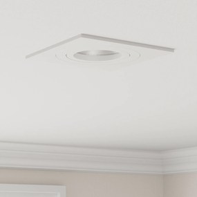 vidaXL Refletores Embutidos 12 pcs Quadrado GU10 Branco 91x91 mm