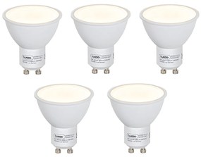 Conjunto de 5 lâmpadas LED GU10 com sensor crepuscular 5W 380lm 3000K