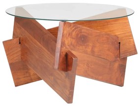 Mesa de centro 60 cm madeira de acácia maciça