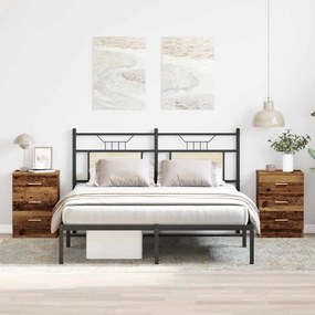 Mesas cabeceira 2pcs 38x35x55cm derivados madeira madeira velha