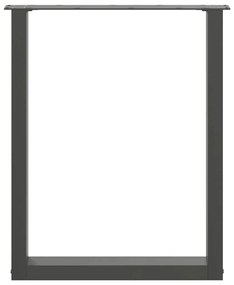 Pés para mesa de jantar em formato de U, 2 peças, antracite, 70x(72-73