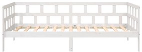 Sofá-cama 90x190 cm madeira de pinho maciça branco