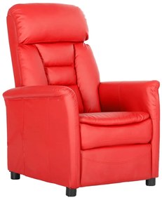 329676 vidaXL Poltrona reclinável couro artificial vermelho