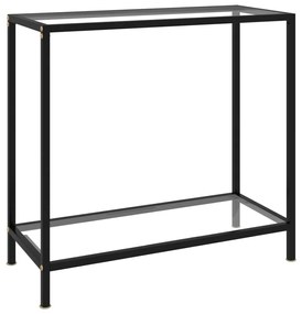 vidaXL Mesa consola 80x35x75 cm vidro temperado transparente
