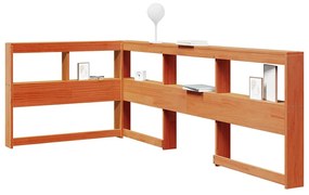 Estante cabeceira forma de L 75 cm pinho maciço castanho-mel