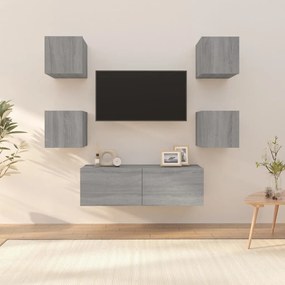 vidaXL Móvel de parede para TV derivados de madeira cinzento sonoma