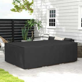 Capa para moveis de jardim em lona 222 x 155 x 67 cm, capa para mesa de jardim em tecido Oxford impermeável e anti-UV, preta