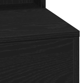 Mesa de Maquiagem vidaXL com Luzes LED Preta Carvalho 100x41x135 cm