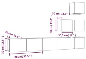 Móvel de TV montagem na parede madeira processada sonoma cinza