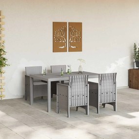 Conjunto de Jantar de Jardim 5 pcs Cinzento-claro