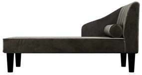 Chaise longue com rolo veludo preto