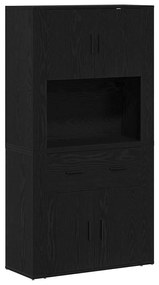 Highboard Carvalho Preto 80x33x150 cm Madeira Envolvente