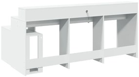 Secretária c/ luzes LED 200x104x91 cm derivados madeira branco