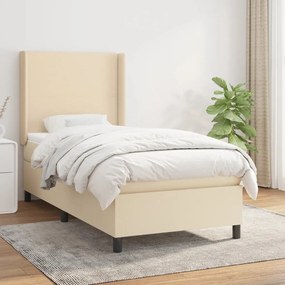 Cama com molas/colchão 90x190 cm tecido cor creme