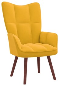 328058 vidaXL Cadeira de descanso veludo amarelo mostarda