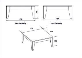 Mesa de Centro Lorenz – Nogueira/Preto – 85x85x35 cm
