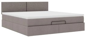 Estrutura de cama otomana com colchão tecido cinzento 160x200cm