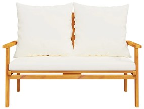3 pcs conjunto lounge de jardim c/ almofadões acácia maciça