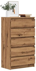 vidaXL Armário gavetas 60x36x103 cm deriv. madeira carvalho artisiano