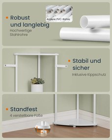 Estante de canto com 5 prateleiras 38,3 x 27 x 139 cm Branco 