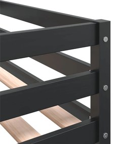 Beliche com cortinas 90x190 cm pinho maciço branco e preto