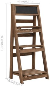Suporte plantas c/ quadro-negro 3 prateleiras 40x30x90 cm abeto