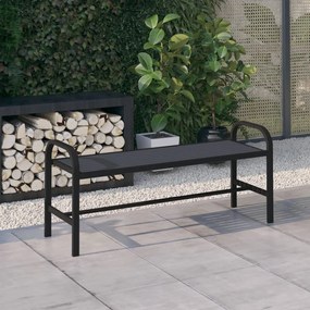 vidaXL Banco de jardim 124,5 cm aço e WPC preto