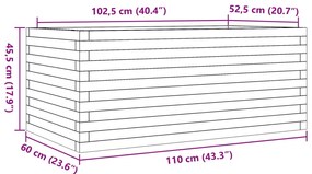 Vaso/floreira de jardim 110x60x45,5 cm madeira de pinho maciça