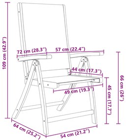 7 pcs conjunto de jantar para jardim acácia maciça e textilene