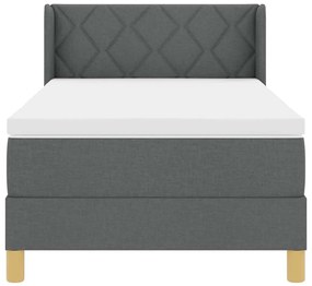 Cama Box com Colchão , Cinza Escuro, 100 x 200 cm, Têxtil