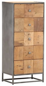 vidaXL Armário de gavetas 45x30x100 cm madeira recuperada maciça