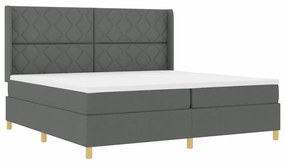vidaXL Cama Box com Colchão Cinza Escuro 200x200 cm