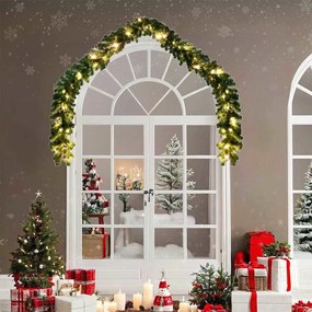 vidaXL Grinalda de Natal 2 pcs Verde 40 m PVC