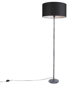Candeeiro de pé Cinzento com Abajur Preto 50 cm - Simplo Country / Rústico,Moderno
