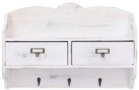 Cabide de parede 50x10x34 cm madeira branco