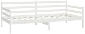 Sofá-cama com colchão 90x200 cm pinho maciço branco
