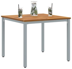 Mesa de Jardim vidaXL 90x90x75 cm em Madeira de Acácia Sólida e Metal